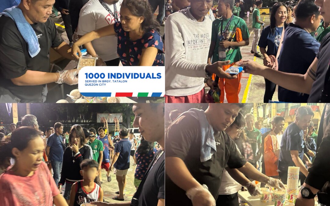 1,100 Evacuees in Tatalon, QC Receive Hot Meals Amid Rains