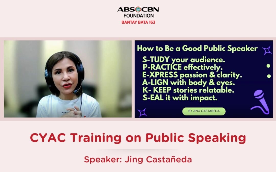 ABS-CBN Foundation Bantay Bata 163 Children and Youth Advocacy Council Trains in Public Speaking with Jing Castañeda