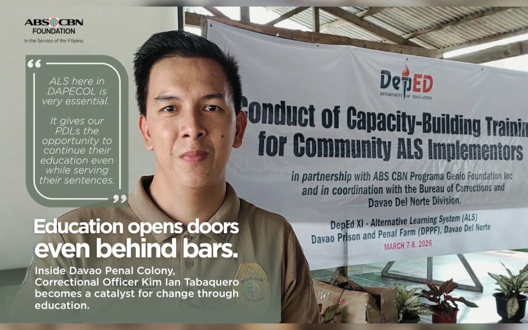 Inside Davao Penal Colony, Correctional Officer Tabaquero becomes a catalyst for change through education
